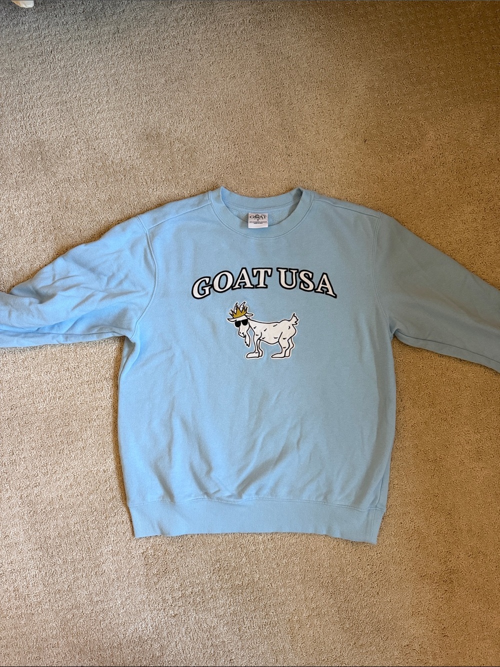 Light Blue  GOAT USA Crewneck Sweater size small